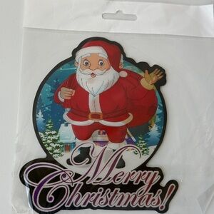 Santa Christmas Holographic Sticker